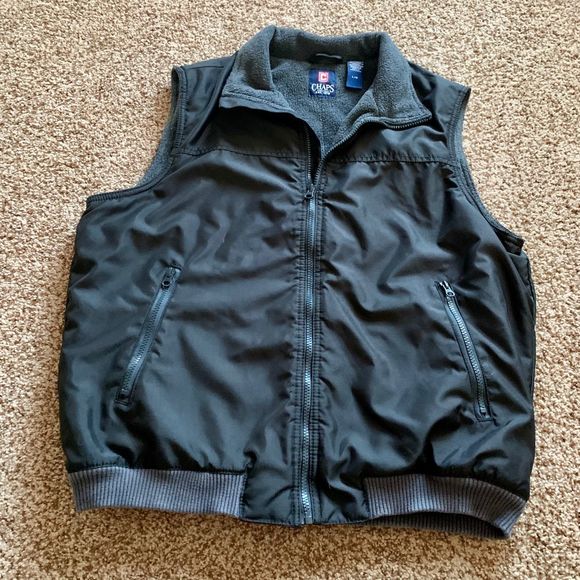 Chaps Other - Chaps men Large Gray Zip up Pocket vest